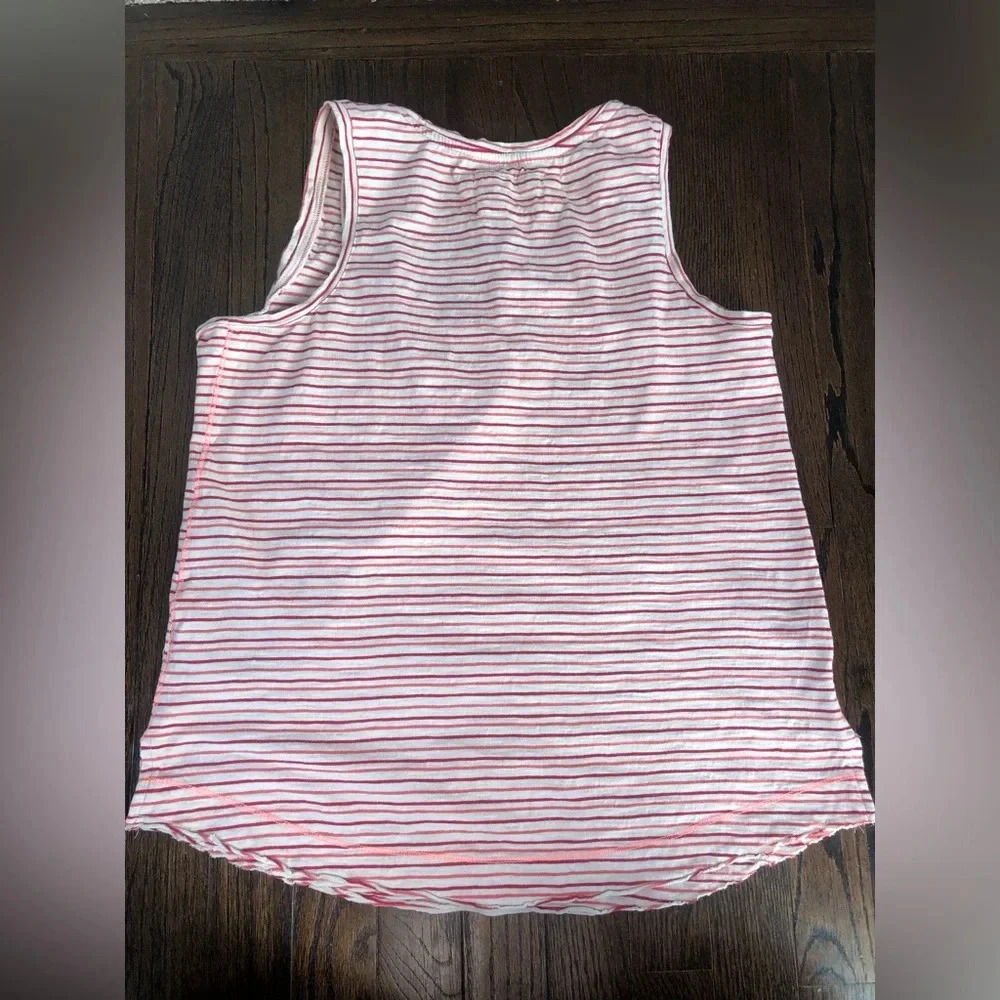 Anthropologie Women’s S Hot Pink/Pink/Beige Striped Sleeveless Cotton Tank-VGUC! - Picture 10 of 11